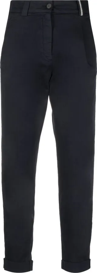 High-Waisted Cotton Trousers
