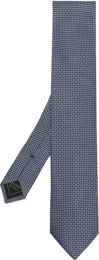 Geometric-Pattern Silk Tie