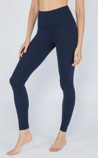 90 Degree By Reflex Womens Powerflex Polygiene High Waist Full Length Legging - Heather Charcoal - Large