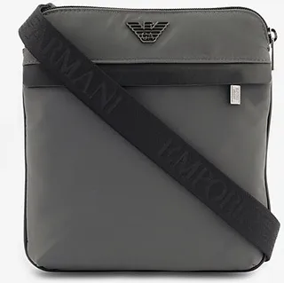 Magnet Grey Brand-plaque Recycled-nylon Cross-body bag