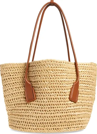 Medium Arco Crochet Raffia Tote
