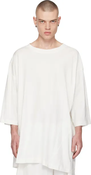 Hed Mayner White Embroidered Long Sleeve T-Shirt