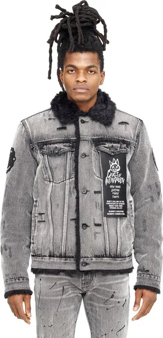 Shearling Trim Denim Jacket