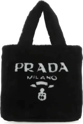 Prada Logo Detailed Top Handle Tote Bag