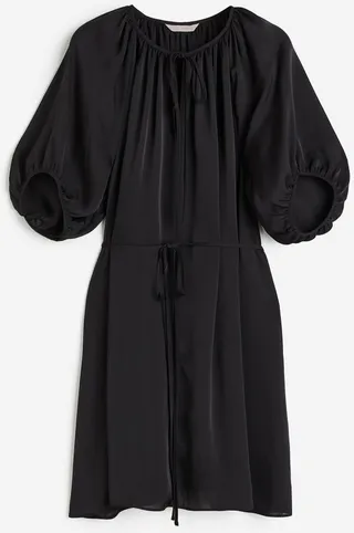 Tie-detail Satin Dress