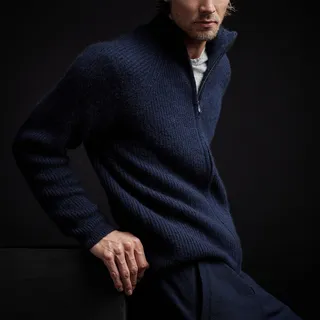 Rib Full Zip Sweater