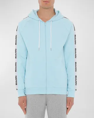 Men's Logo-Tape Zip Hoodie