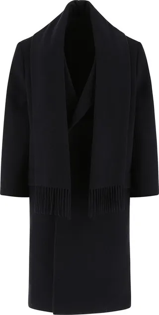 Balenciaga Scarf-Detail Single-Breasted Coat
