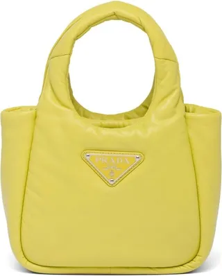 Small Padded Leather Tote Bag