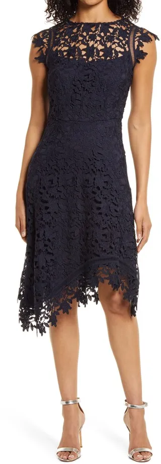 Lace Asymmetric Cocktail Dress