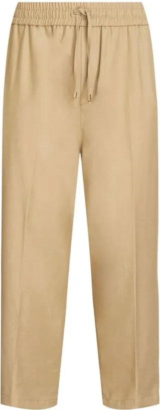 Elasticated-Waist Straight-Leg Trousers