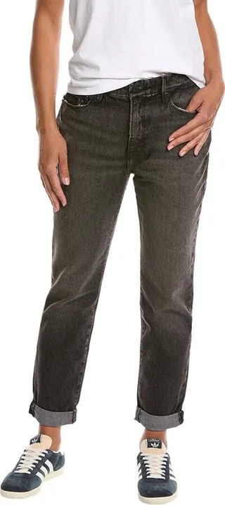 Good American Girl Black High Pegged Straight Jean