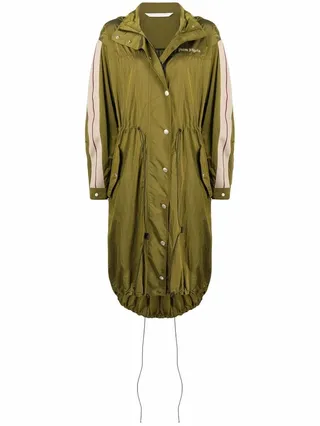 Side-Stripe Hooded Coat