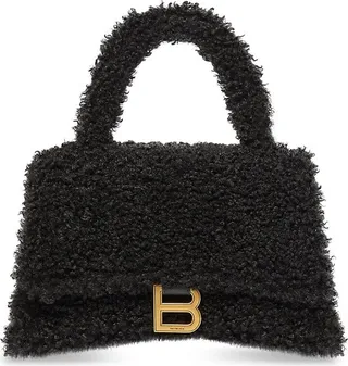Furry Hourglass Small Handbag With Strap