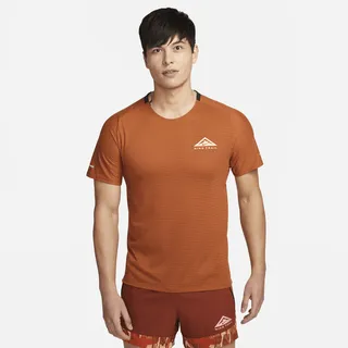 Nike Men's Trail Solar Chase Dri-FIT Short-Sleeve Running Top in Brown