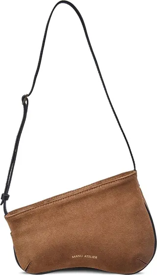 Mini Curve suede leather bag