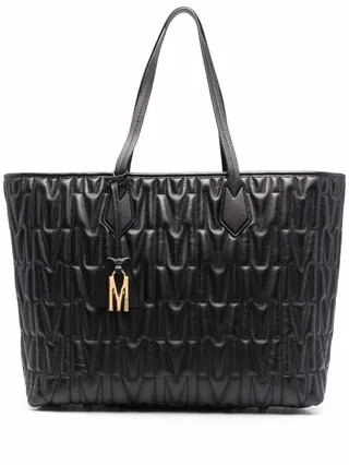 Monogrammed Quilted-Leather Tote Bag