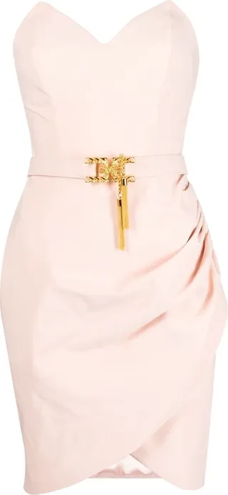 Bustier-Top Draped Dress