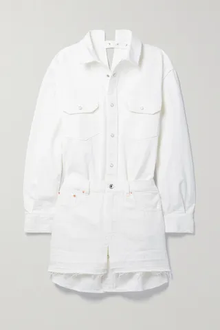 Sacai - Layered Denim Mini Dress - Off-white