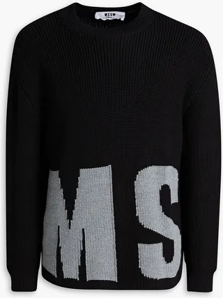 Intarsia wool-blend sweater