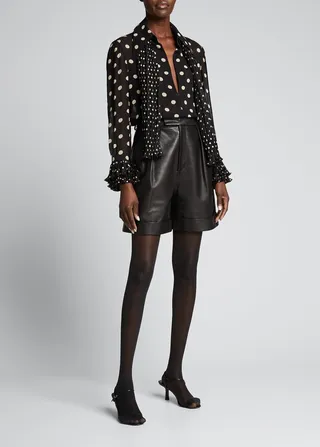 Theresa Leather Bermuda Shorts