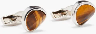 Sterling silver tiger's eye cufflinks