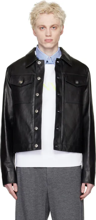 Lanvin Black Essential Leather Jacket