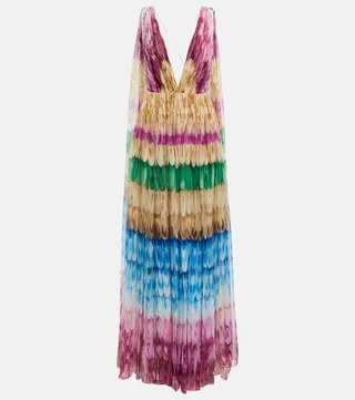 Printed silk gown