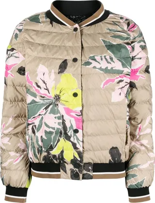 Beta Flower padded bomber jacket