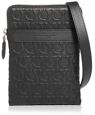 Salvatore Ferragamo Gancini Embossed Leather Travel Pouch