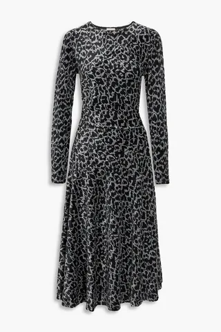 Isabellis metallic velvet-jacquard midi dress