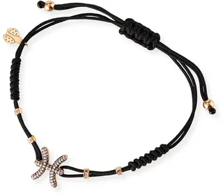 18k Pink Gold Diamond Pisces Pull-Cord Bracelet