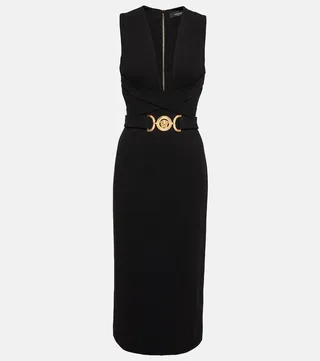 Medusa Biggie deep V-neck midi dress