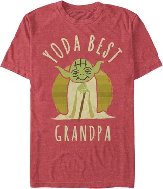 Men's Star Wars Yoda Best Grandpa Cartoon T-Shirt - Red Heather - X Large