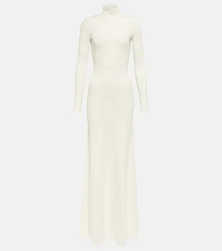 Knitted turtleneck maxi dress