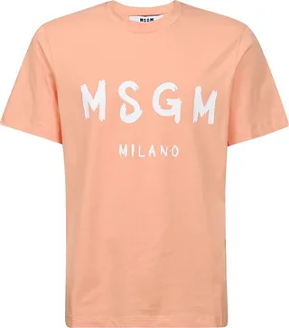 MSGM Logo Printed Crewneck T-Shirt