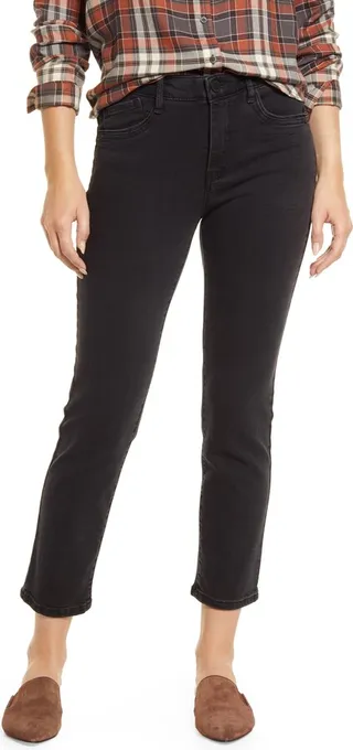 'Ab'Solution High Waist Ankle Slim Straight Leg Jeans