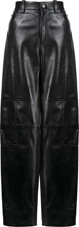 Straight-Leg Leather Trousers