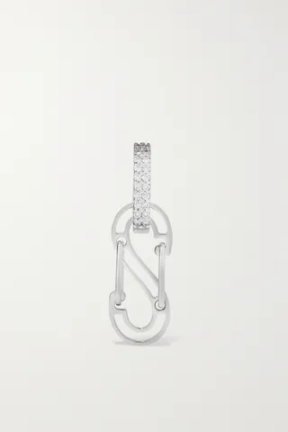EÉRA - 18-karat White Gold Diamond Single Hoop Earring - One size