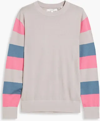 Color-block cashmere sweater