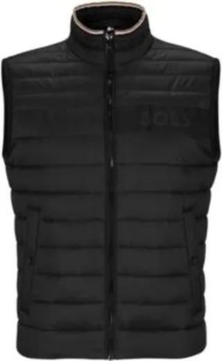 Water-repellent padded gilet with 3D logo tape