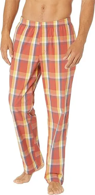 L.L.Bean Comfort Stretch Woven Sleep Pants Regular (Orange Spice) Men's Pajama