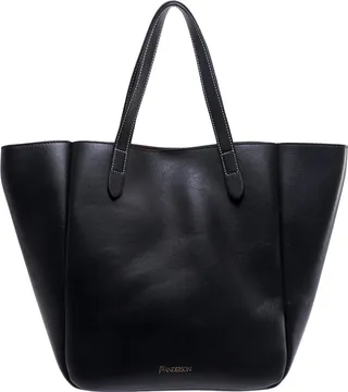 Black Shoulder Bag from J.W. Anderson Leather shoulder bag with logo print