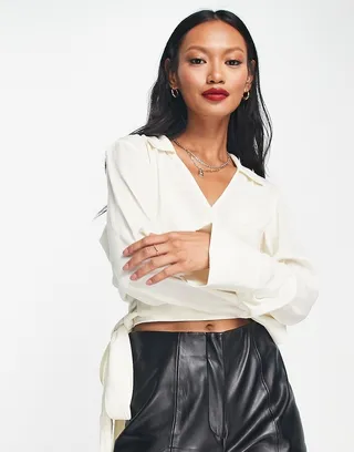 & Other Stories wrap blouse in white
