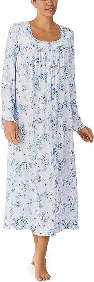 Eileen West Long Sleeve Ballet Gown (Toile Floral) Women's Pajama