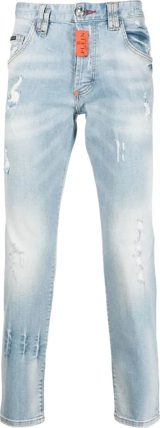 Distressed Skinny-Cut Jeans