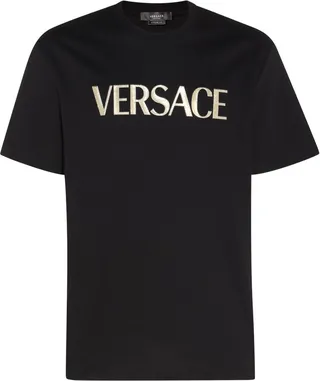 Versace Logo Printed Crewneck T-Shirt