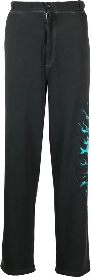 Graphic-Print Straight Trousers