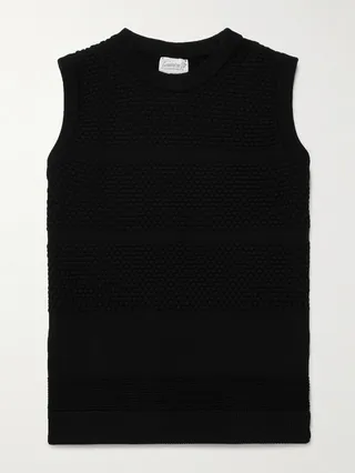 Angler Honeycomb-Knit Virgin Wool Sweater Vest