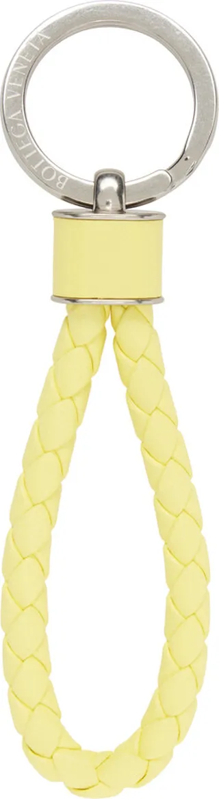 Bottega Veneta Yellow Intreccio Key Ring